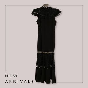 Fashionova black dress with lace detail XL